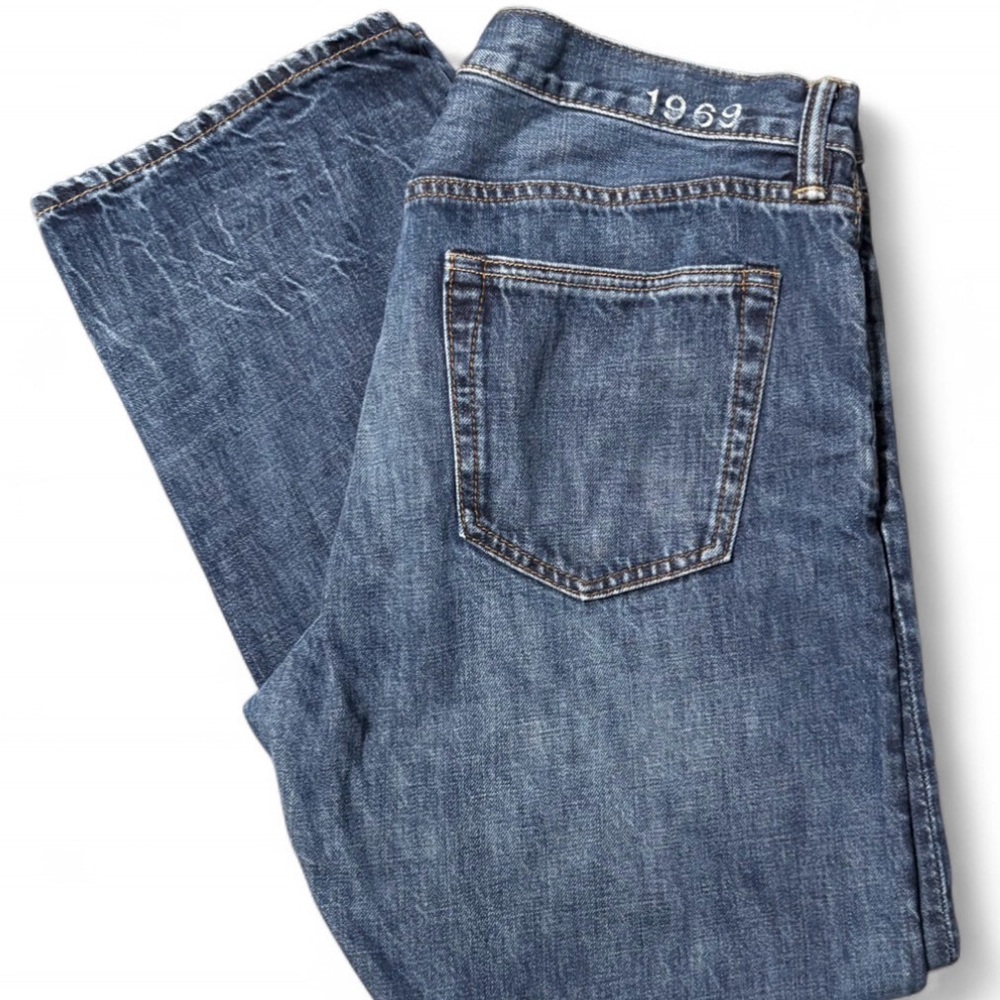 Gap 1969 Authentic Straight Leg Jeans 35x30 EUC - Picture 2 of 7
